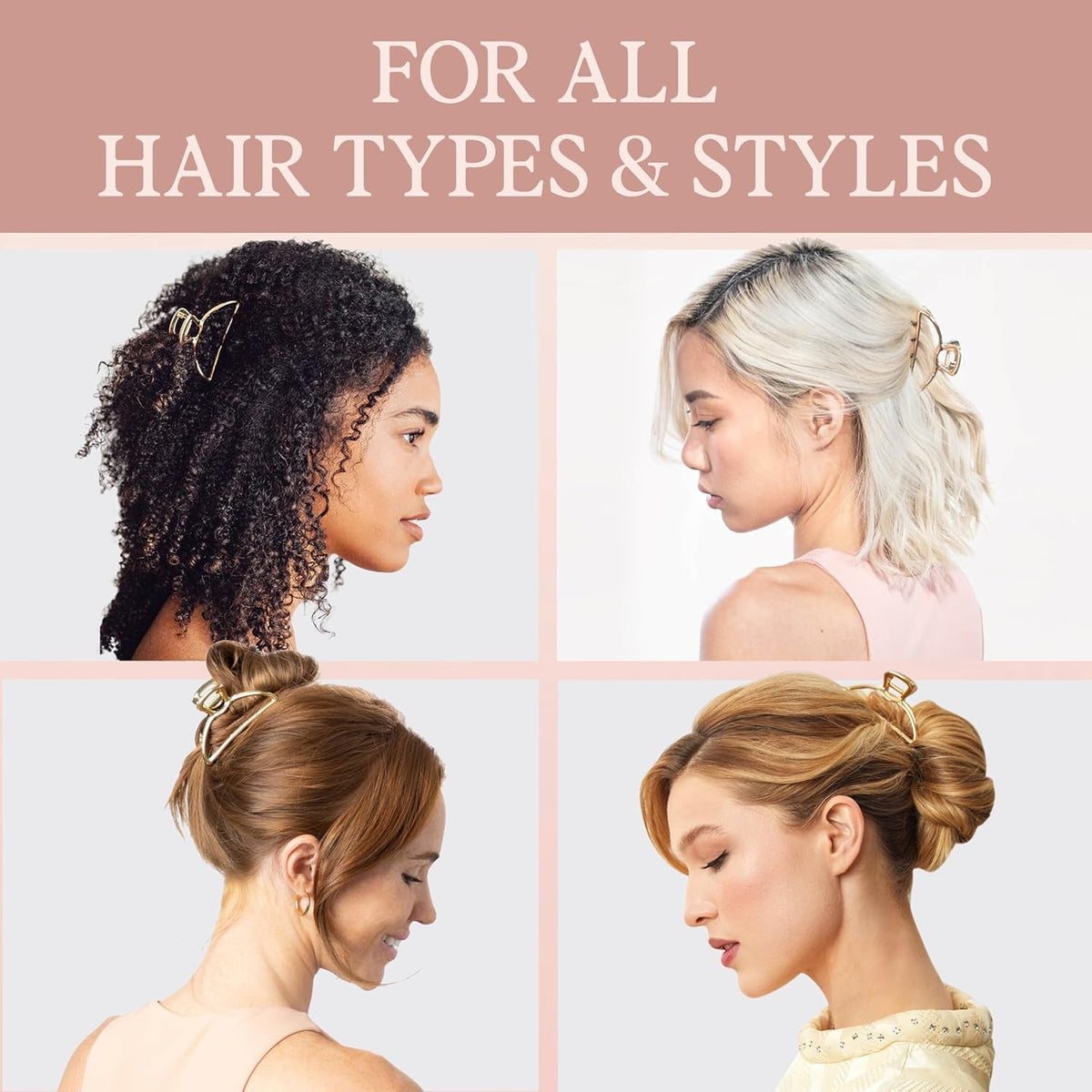 Metal Hair Clips for Women - Durable & Elegant Metal Claw Clips, Perfect for Everyday Use & Special Occasions - Gold, 1 Pc