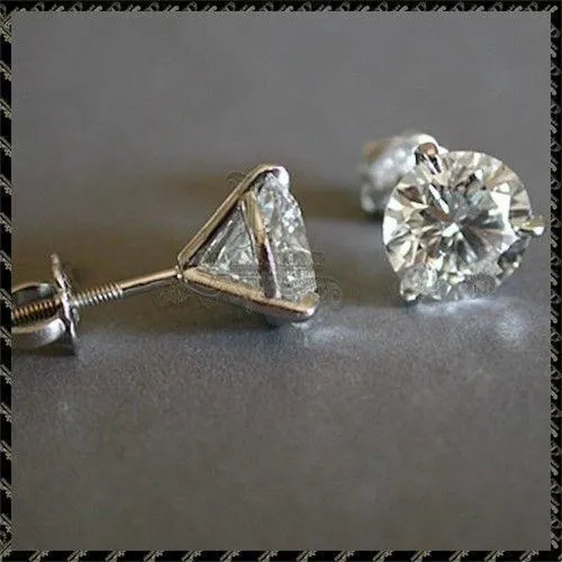 1.25CT Round Cut Moissanite Earring Gold & Silver White Diamond Stud Earrings Wedding Engagement Fashion Jewelry