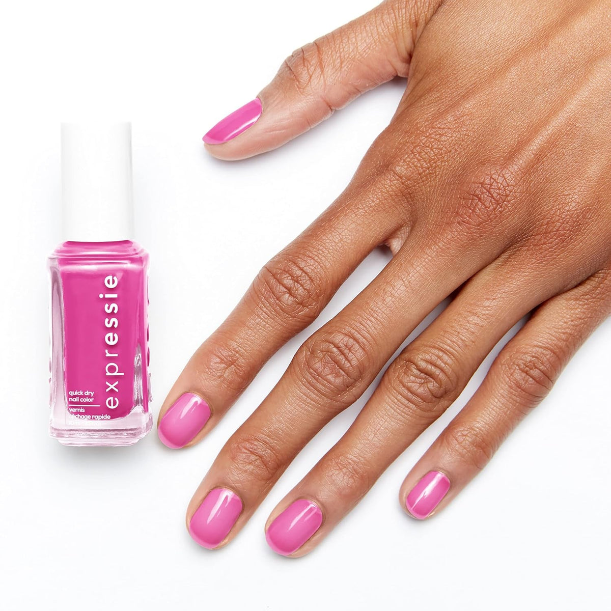 Expr Nail Polish, Quick-Dry Translucent Magenta Pink Nail Polish, Vegan, Turn up the Century, 0.33 Fl Oz
