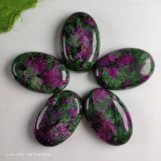 5Pcs 30x20x7mm Fashion Jewelry Ruby In Fuchsite Oval Cab Cabochon