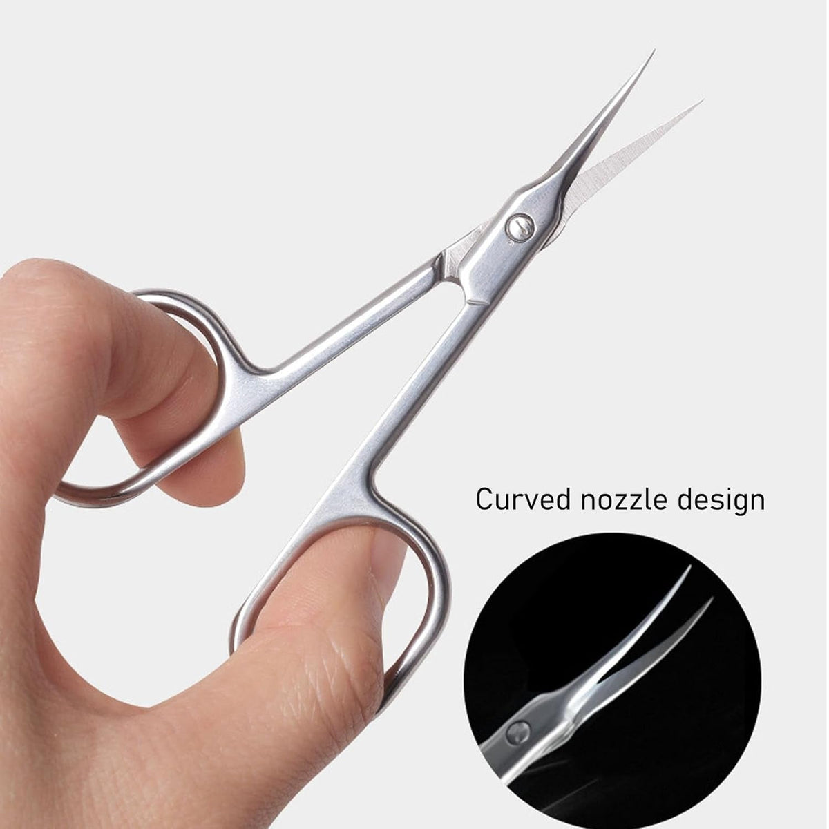 Nail Enhancement Russian Dead Skin Scissors Stainless Steel Cuticle Trimmer Scissors Dead Skin Remover Arc Shaped Cuticle Trimmer Manicure Tool