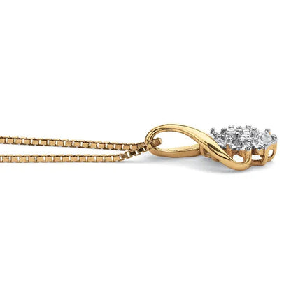 Diamond Accent Cluster Pendant Necklace in Solid 10k Gold