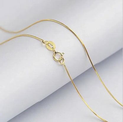 Best Ladies Chain Necklace Solid Surface Filled with 18K Gold and Italian 925 Sterling Silver Jewelry Figaro Snake Chain Necklace Fine Jewelry Length: 16-30 Inches