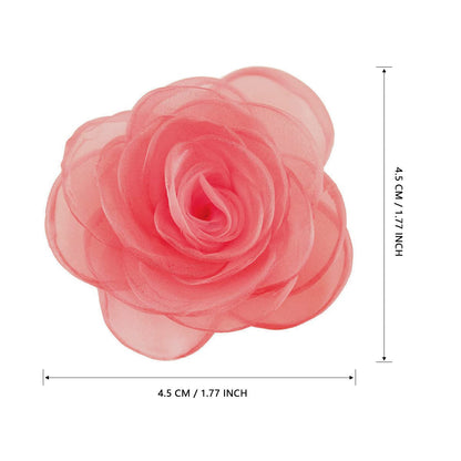 Women'S Lovely Flower Hair Clip Rose Brooches | Light Orange Floral Pin for Hats and Accessories