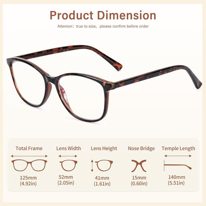 Blue Light Blocking Glasses Anti Eyestrain UV Glare Blue Light Glasses for Women TV Phone Computer Gaming Eyeglasses (Demi)