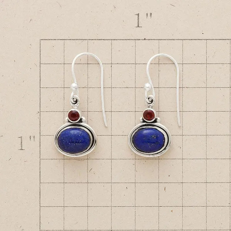 Romantic classic exquisite Vintage earrings women's fashion retro earrings jewelry    natural blue  zircon  ruby retro earrings princess engagement earrings anniversary gift birthday party earrings jewelry
