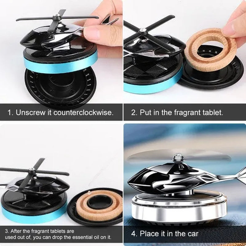 Car Air Freshener Solar Helicopter Auto Flavoring Car Perfume Interior Accessories Propeller Rotating Fragrance Diffuse Supplies