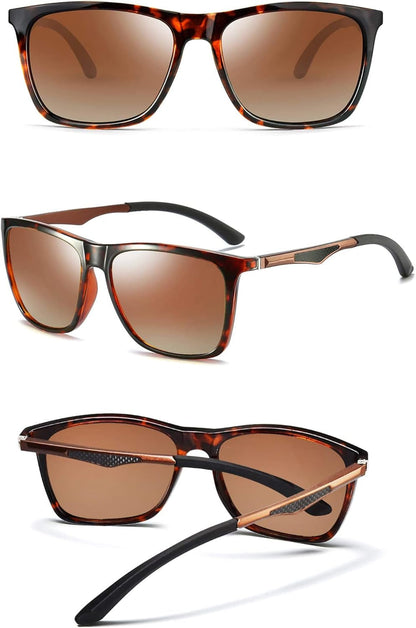 Polarized Sunglasses for Men Aluminum Mens Sunglasses Driving Rectangular Sun Glasses for Men/Women