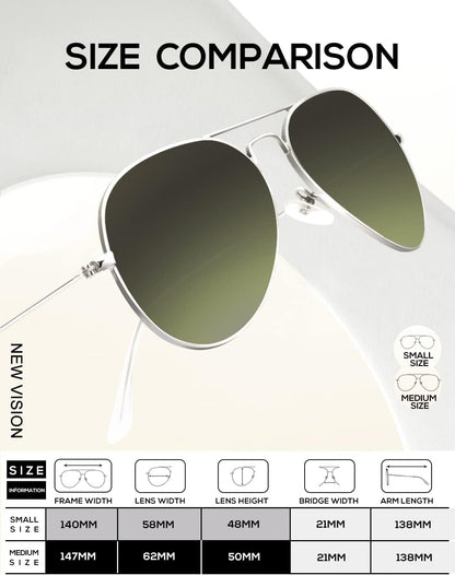 Classic Aviator Sunglasses for Men Women Driving Sun Glasses Polarized Lens UV Blocking