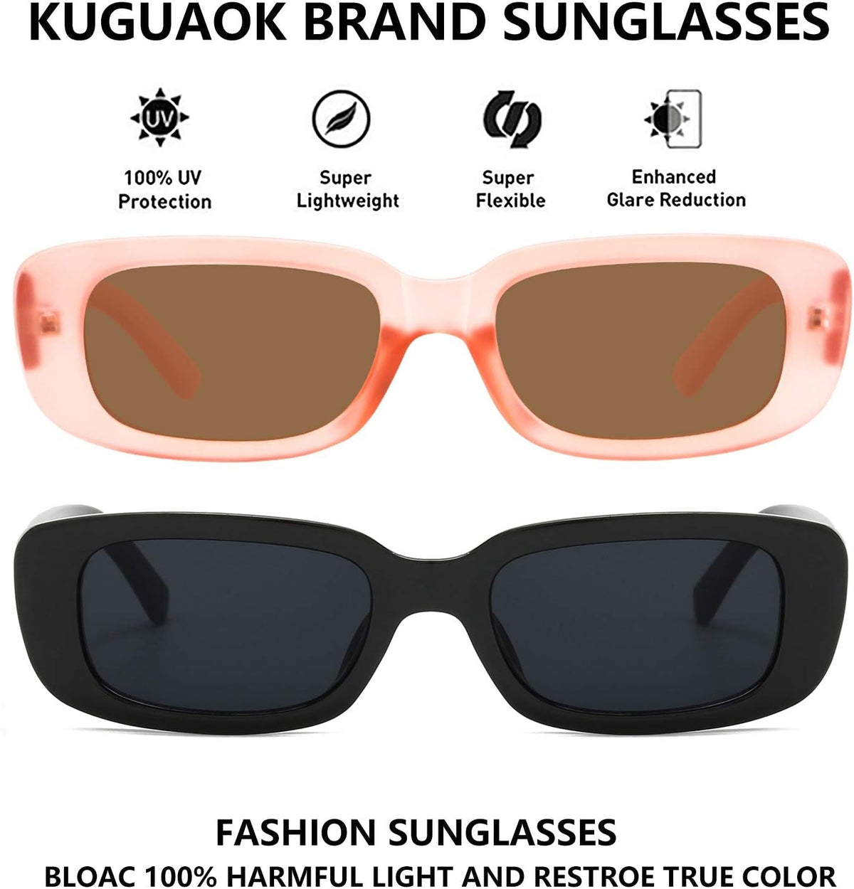 Retro Rectangle Sunglasses Women and Men Vintage Small Square Sun Glasses UV Protection Glasse
