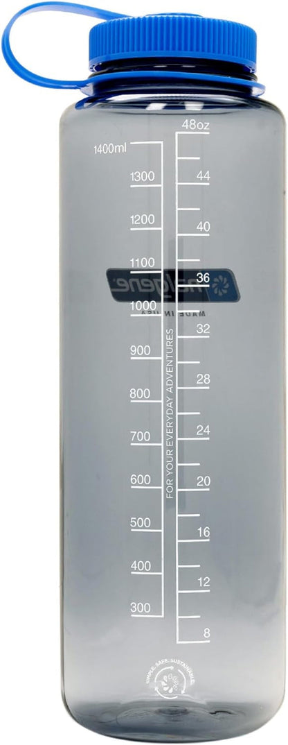 Sustain Tritan Bpa-Free Water Bottle Made with Material Derived from 50% Plastic Waste (Using ISCC Certified Mass Balance), 48 OZ, Wide Mouth, Grey