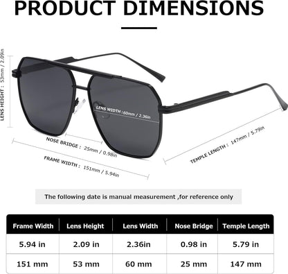 Polarized Sunglasses Womens Men Retro Oversized Square Vintage Shades Classic Large Metal Sun Glasses K1221