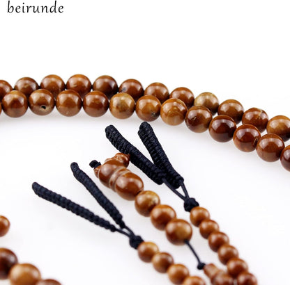 Muslims Islamic Dhikr 99 Tasbeeh Tasbih Prayer Beads, Kuka Wood Beads with Tassel