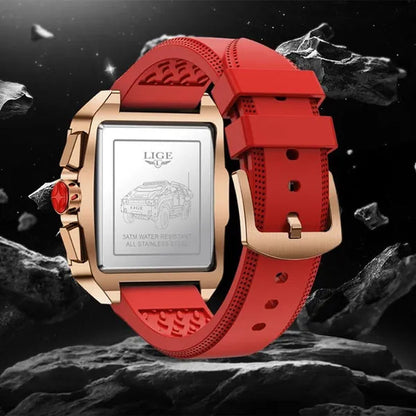 LIGE Big Dial Mens Watches Top Luxury Brand Sport Waterproof Watch Men Chronograph Quartz Clock Automatic Date WristWatches