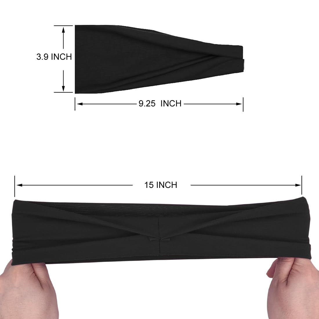 Fashion Headbands for Women Wide Headband Yoga Workout Head Bands Hair Accessories Band Black White Gray 6 Pack
