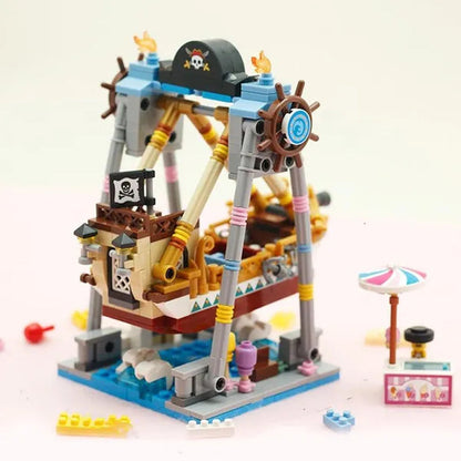 Loz Amusement Park Food Truck Merry-Go-Round Ferris Wheel Mini House Diamond Mini Building Block Cute Toys for Kids and Girls