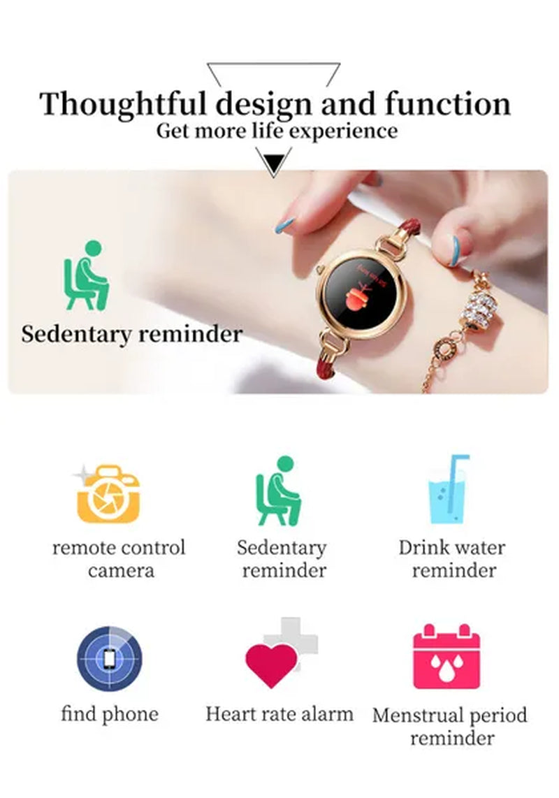 2022 EIGIIS Fashion Smart Watch Full Touch Luxury Smartwatch Women Health Monitor Multi-sports Modes Fitness Bracelet For Ladies