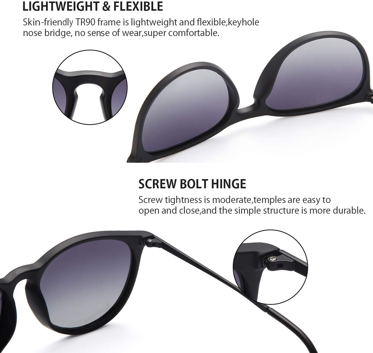 Sunglasses Womens Men Polarized UV Protection Trendy Vintage Retro round Mirrored Lens Sunglasses for Women