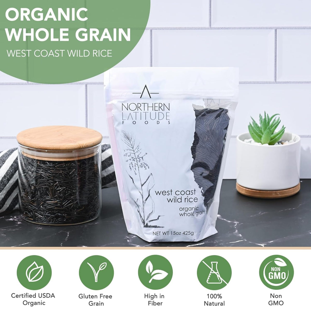 Organic Wild Rice - 15Oz | NON-GMO | Lake Harvested | Sustainable | Naturally Gluten Free