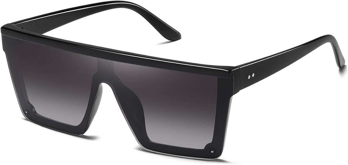 Oversized Square Sunglasses for Women Men Fashion Siamese Lens Style Flat Top Shield Shades