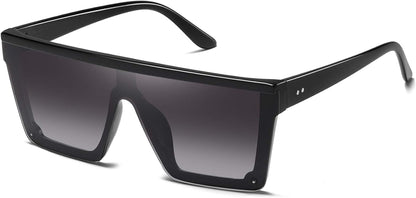 Oversized Square Sunglasses for Women Men Fashion Siamese Lens Style Flat Top Shield Shades