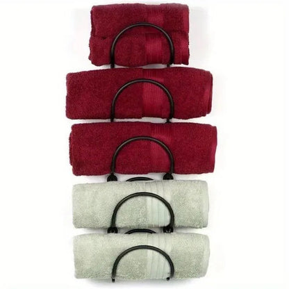 5 Layers Wrought Iron Bathroom Towel Rack Wall-Mounted Wine Bottle Display Rack Simple Multifunctional Storage Shelf