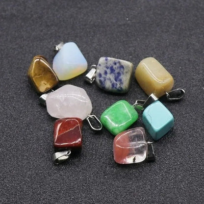3/6/12/30 PCS Irregular Shape Chakra Stone Pendant Natural Crystal Quartz Stone Pendant Healing Crystal Gem Pendant for Women Girls