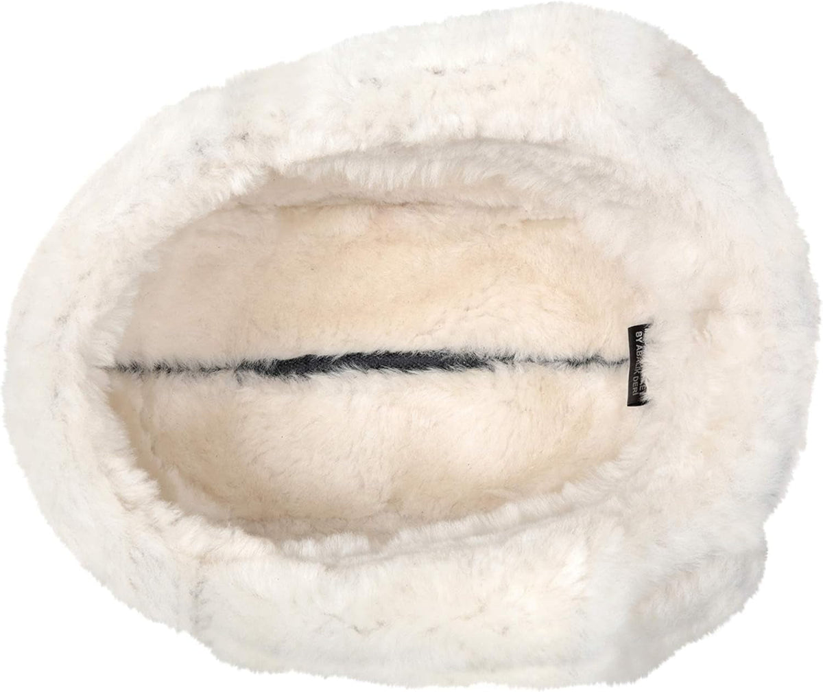 Leather Aviator Shearling Ushanka Trapper Hat Russian Sheepskin Cap Real Fur Winter Hat with Ear Flaps for Men Women