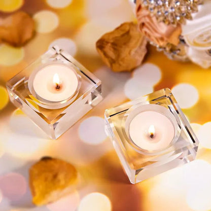 Home Decorations Crystal Candlestick Wedding Glass Candle Holder Table Centerpieces Bar Coffee Shop Decorations