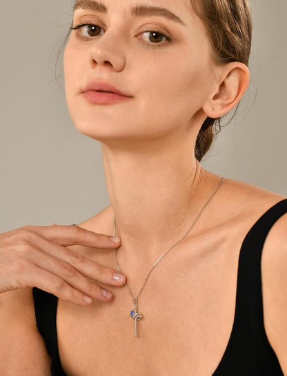 Infinity Cross Necklace Sterling Silver Crucifix Pendant Heart Birthstone Criss Jewelry for Women