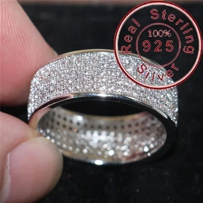 Vojo Hot Sale White Sapphire Diamond Wedding Band Rings Engagement Anniversary Party Jewelry gift