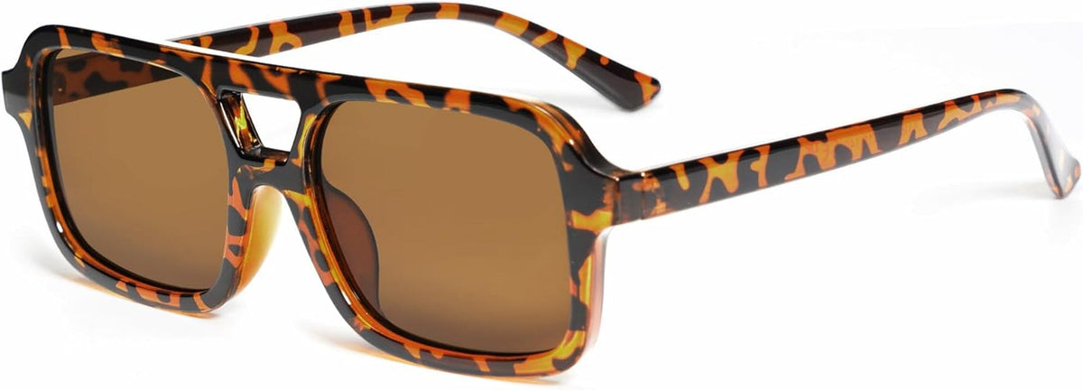 Retro 70s Square Aviator Sunglasses for Women Men Vintage Trendy Rectangle Sun Glasses VL9816