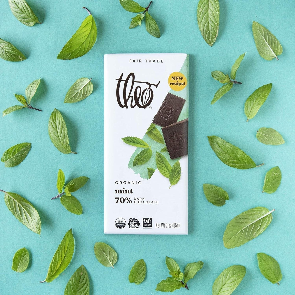 Mint Organic Dark Chocolate Bar, 70% Cacao, 1 Bar | Vegan, Fair Trade