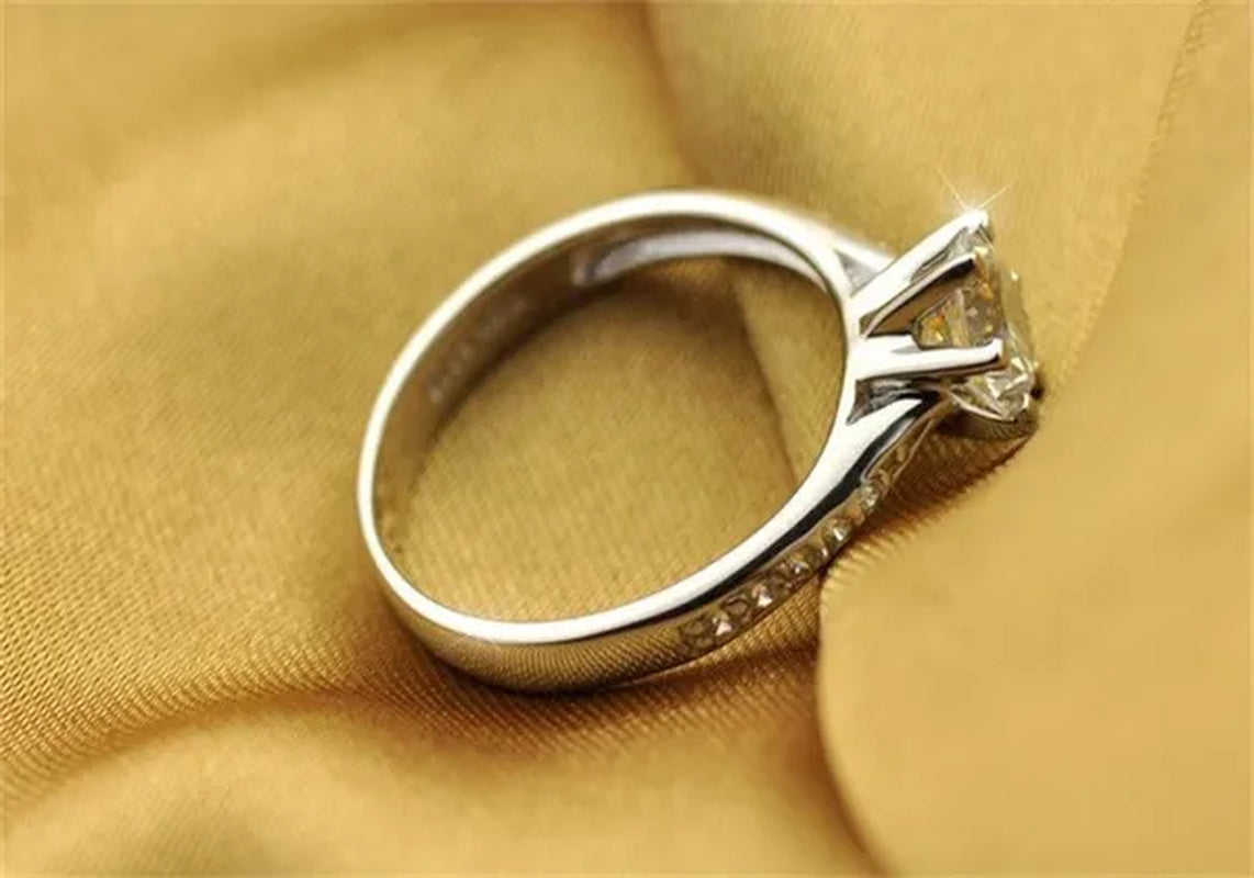 2016 Brand Female Fashion ring 1ct Cz diamond ring 925 Sterling Silver ring Engagement Wedding Band Ring for Women finger ring  RW1219