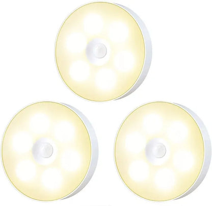 Rechargeable USB Motion Sensor Night Light Smart Motion Detection LED Closet Cabinet Lights LED Emergency Recharging Lights for Bedroom Kitchen Hallways Bathroom for Halloween Christmas Birthday Family Party Making Atmosphere Lights (1/2/3/6 Pack)