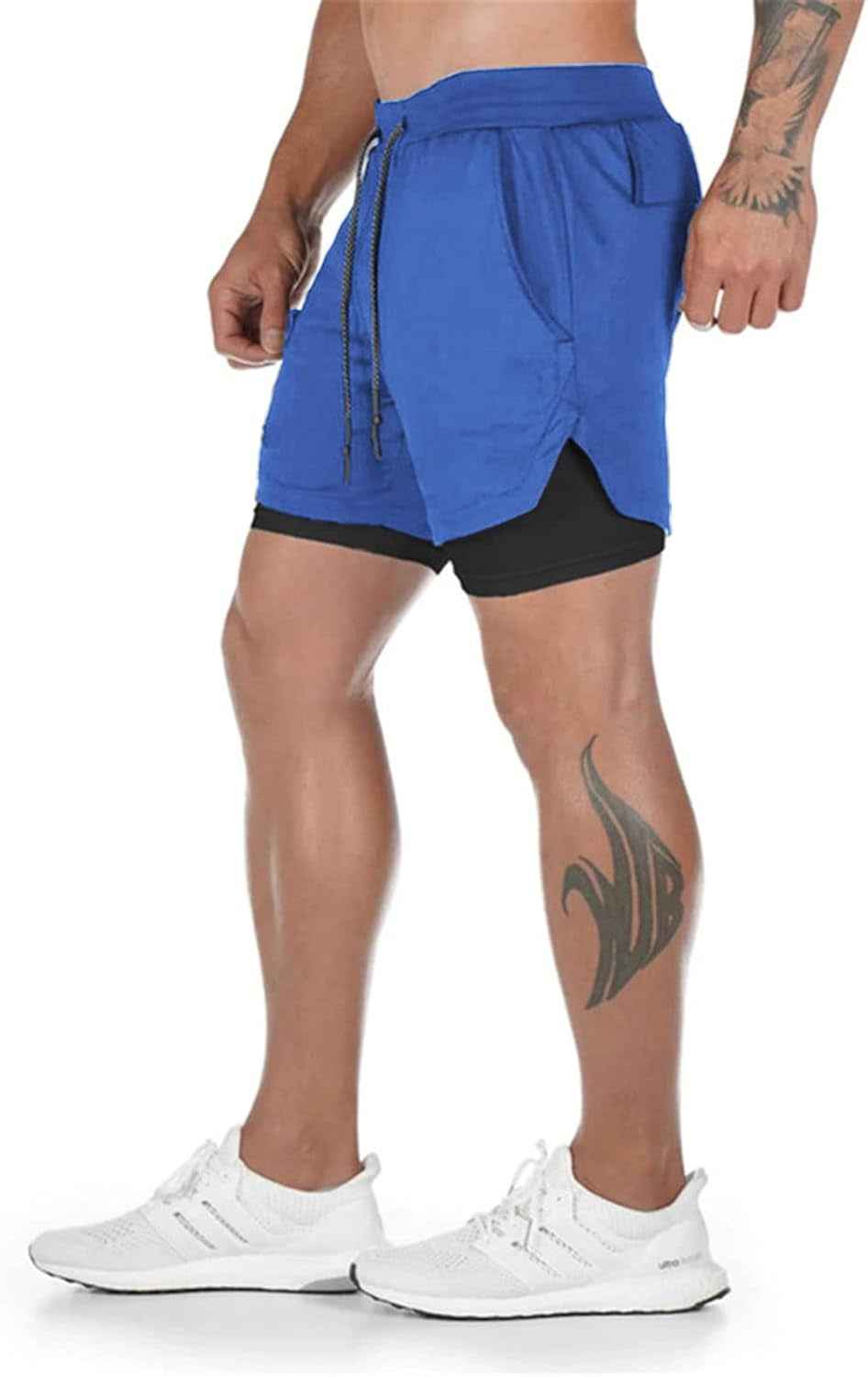 Mens Running Shorts，Workout Running Shorts for Men，2-In-1 Stealth Shorts，7-Inch Gym Yoga Outdoor Sports Shorts
