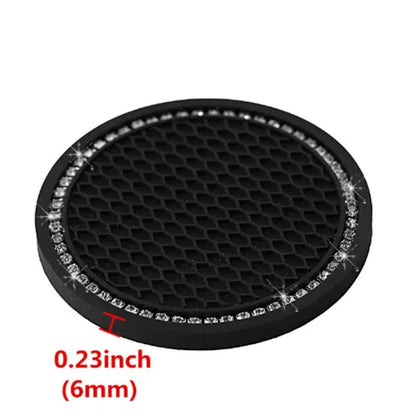 1/2PCS Car Universal Diamond Honeycomb Water Cup Bottle Holder Anti-slip Pad Mat Drink Coaster for Interior Decoration Car Styling Accessories