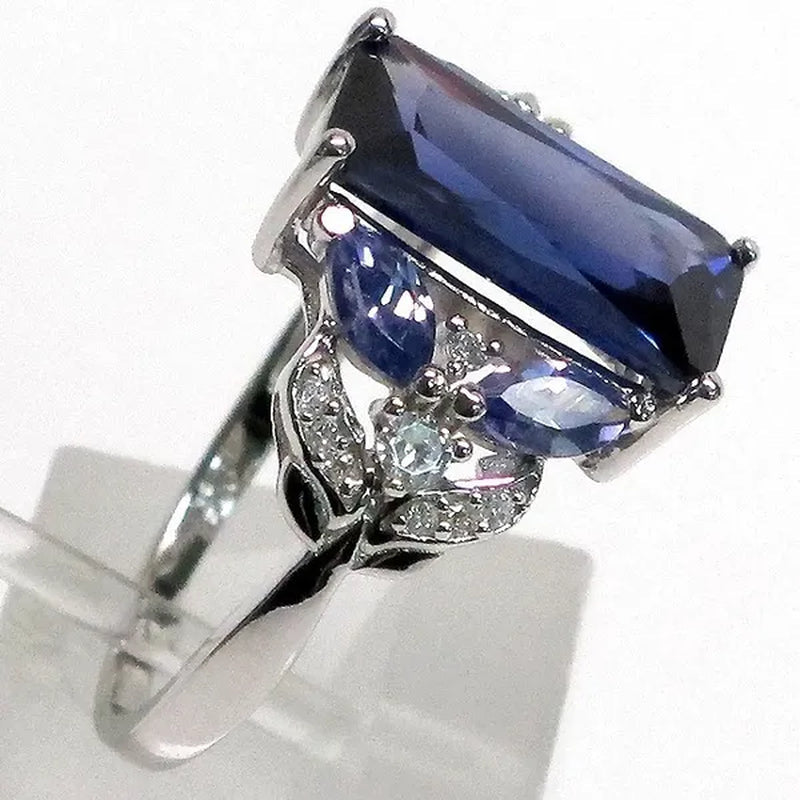 Jewellry Size 6-10 Red Ruby Cut 925 sterling silver Ring Ladies