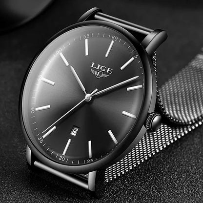 2019 LIGE Luxury Rose Gold Ladies Watch Simple Fashion Casual Ladies Watch Ultra-Thin Waterproof Quartz Watch Montre Femme