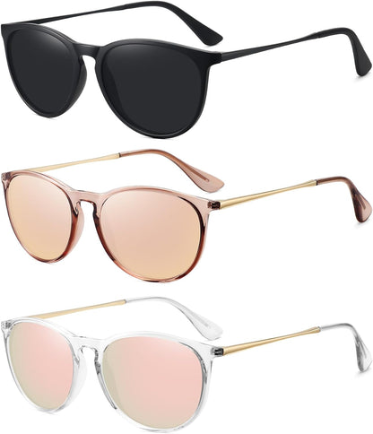 Retro sunglasses womens 2024 trendy round classic glasses