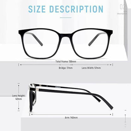 2 Pack Blue Light Blocking Glasses Women/Men, Computer Gaming Fake Eyeglasses Anti UV Ray-Spring Hinge