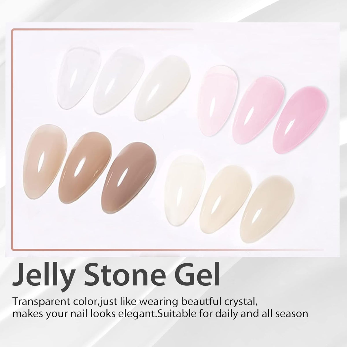 Gel Polish Set 4PCS Jelly Milky White Gel 0.5Oz Translucent Sheer Pink Nude Gel Ultimate Monochrome Collection Soak off U V Gel Nail Polish Salon DIY Gel Nail Kit High Capacity Gift