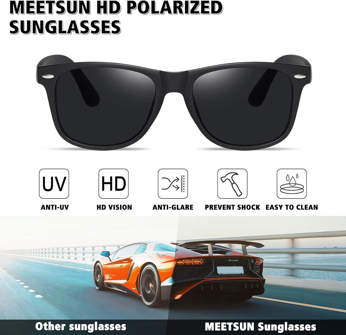 Polarized Sunglasses for Men Women Classic Retro Sun Glasses for Driving UV Protection