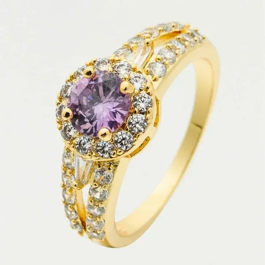 3-Color Natural 2.38CT White/Alexandrite/Sapphire Diamond 14K Yellow Gold Wedding Ring Size 6-10