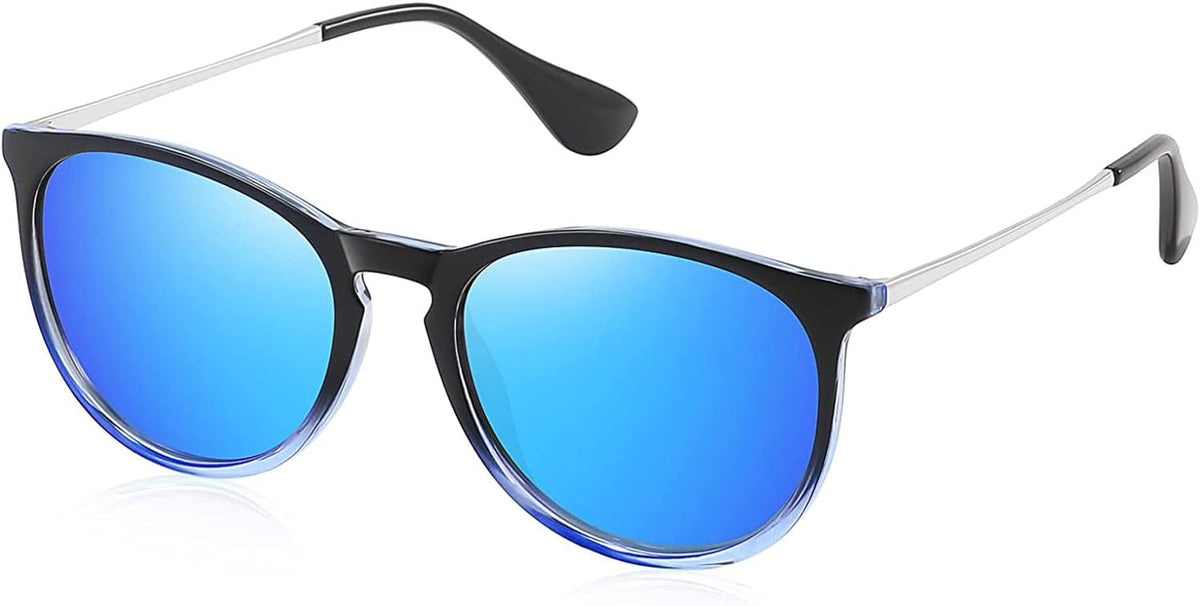 Polarized Sunglasses for Women Men - Trendy 2024 Vintage Classic Retro Round Mirrored Lens Designer Style