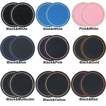 1/2PCS Car Universal Diamond Honeycomb Water Cup Bottle Holder Anti-slip Pad Mat Drink Coaster for Interior Decoration Car Styling Accessories