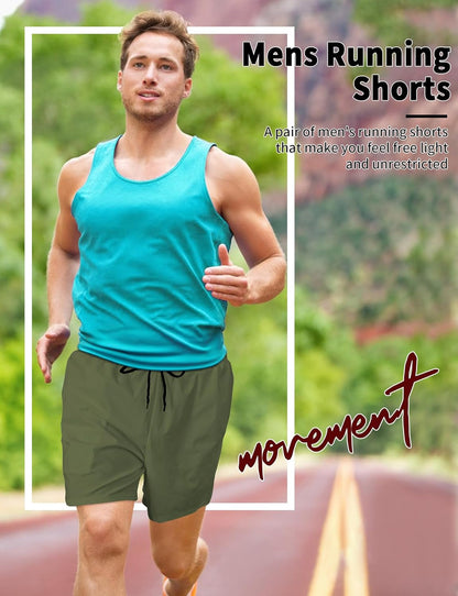 2 Pack Mens Athletic Shorts 5 Inch Inseam Workout Gym Running Shorts for Men Quick Dry Lightweight Summer Shorts
