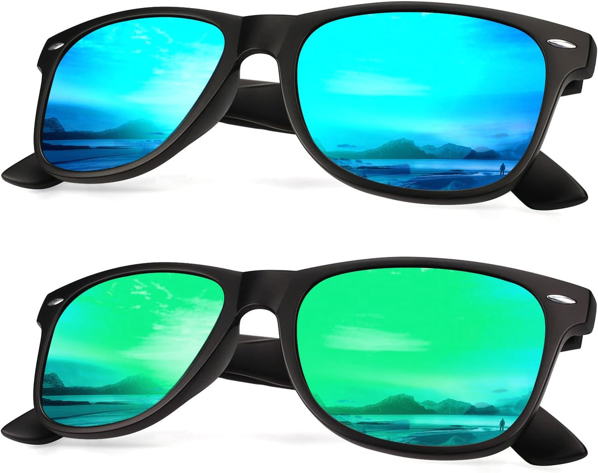 Sunglasses Men and Womens, Polarized Sunglasses for men with UV Blocking Semi-Rimless Frame for Driving & Hiking