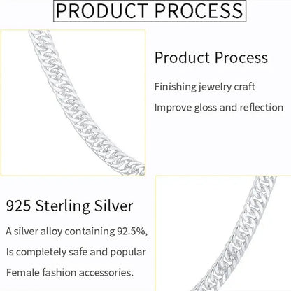 "HOT!" Fashion 925 Sterling Silver 10MM Full Sideways Chain Necklace 20'' 24'' Inch for Men Jewelry Wholesale