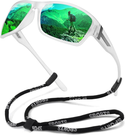 Polarized Sports Sunglasses for Men Women Unbreakable Frame Cycling Fishing Driving